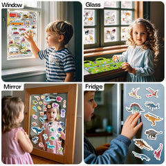 iGetooy sticker book on window demonstrates versatile surface use