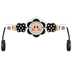 iGRATENS Baby Bjorn Bouncer Toy Bar with black and white flowers attracts baby's attention.