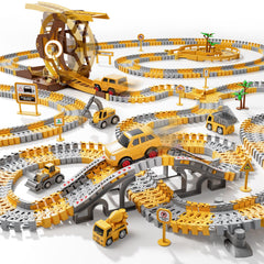 iHaHa 299 PCS construction race track with a bridge for imaginative play.