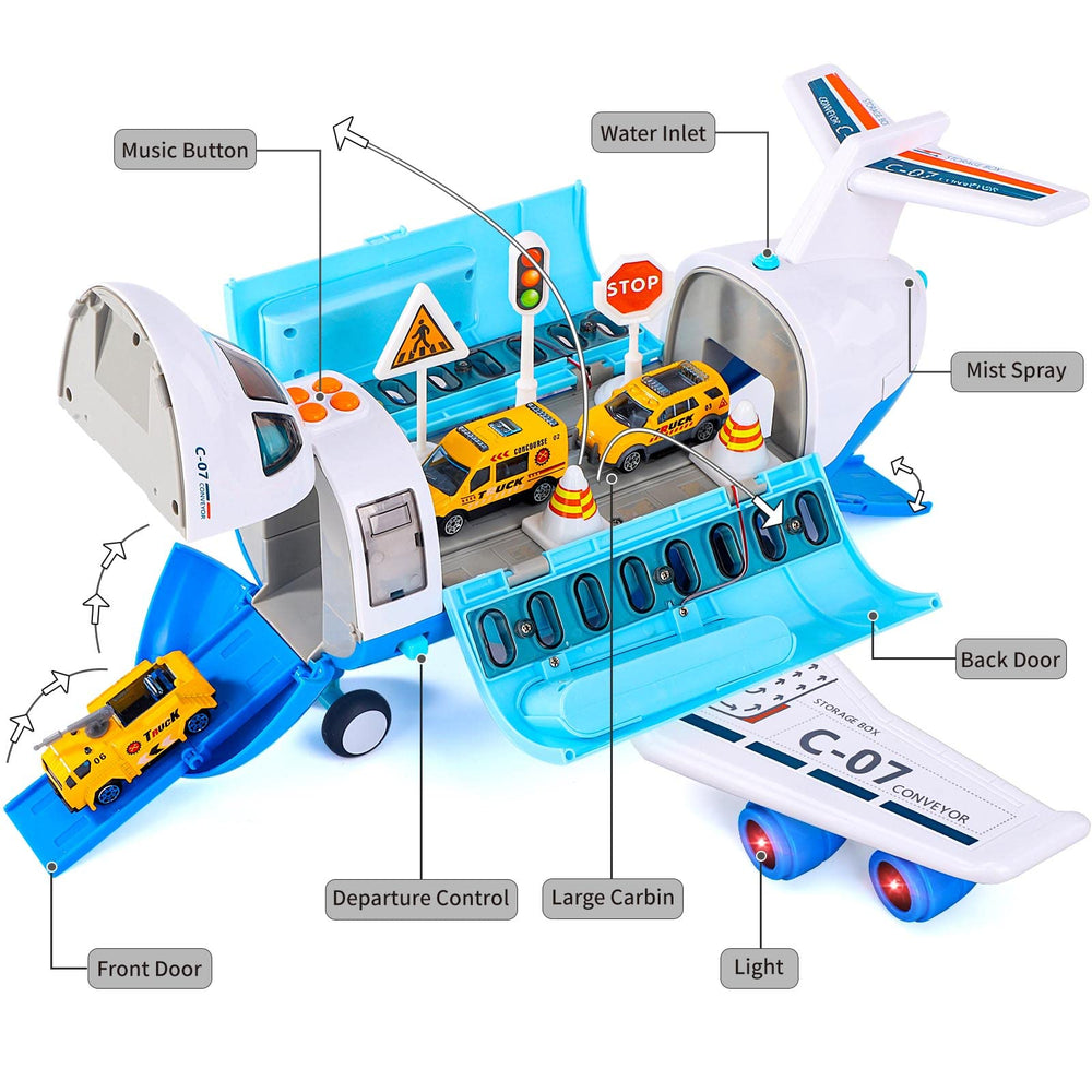 ihaha spray airplane toy cabin holds six cars for pretend missions