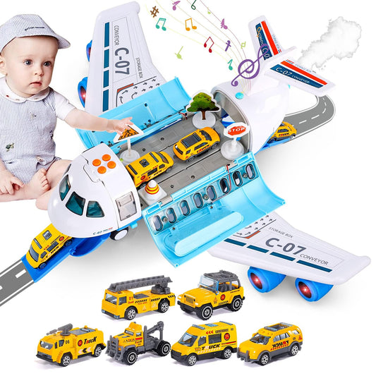 ihaha spray airplane toy front view with lights and action for kids