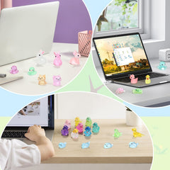 IHFAIO mini resin cats glow in the dark, charming desk or shelf companions.