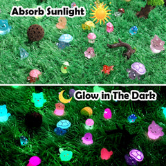IHFAIO mini resin frogs glow in the dark, cute accents for terrariums or shelves.