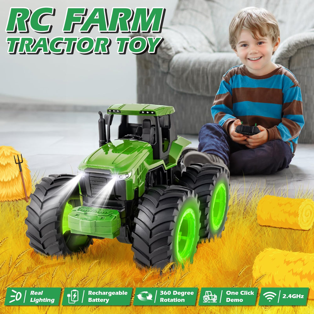 IJIGU RC tractor side view showing 6-direction control for easy steering.