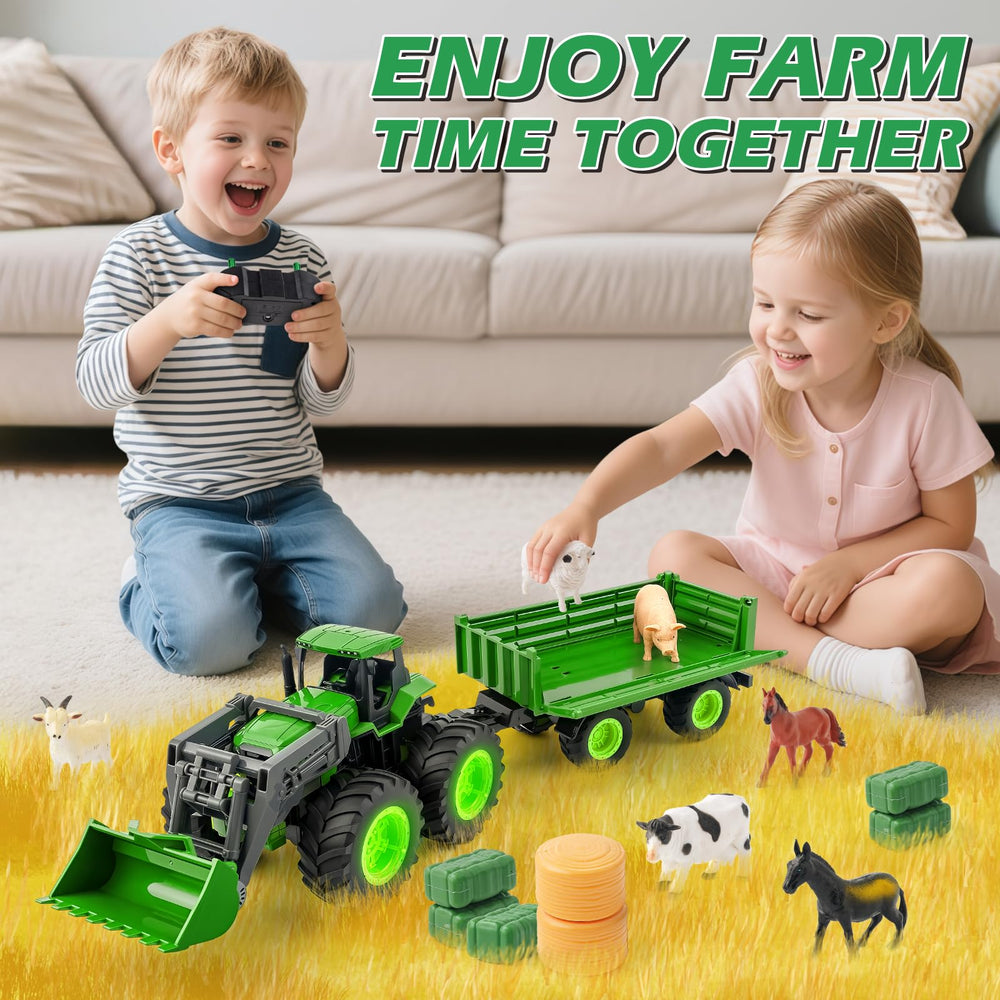 IJIGU RC tractor six-direction control enables dynamic movement.