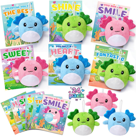 IJIGU axolotl plush blue keychain for backpacks, soft and cozy