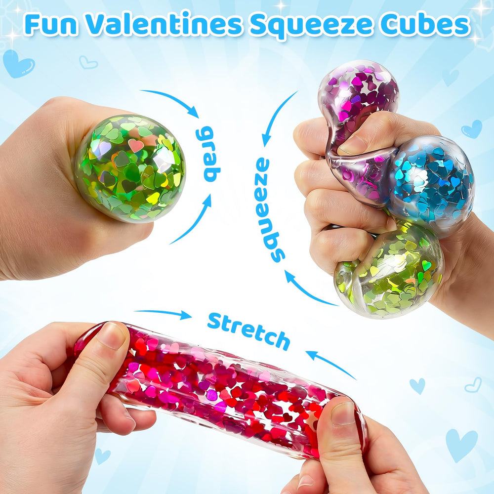 IJIGU blue glitter ball with Valentines cards for gift exchanges.