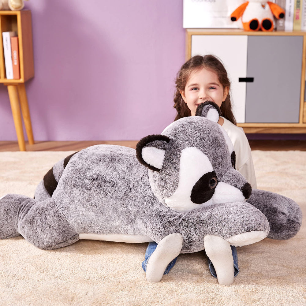IKASA cute raccoon stuffed animal for gifting and collectability.