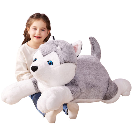 IKASA giant husky stuffed animal 30-inch plush for cozy cuddles and room decor