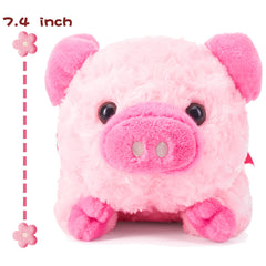 IKASA stuffed pig with bow, durable and soft for hugs