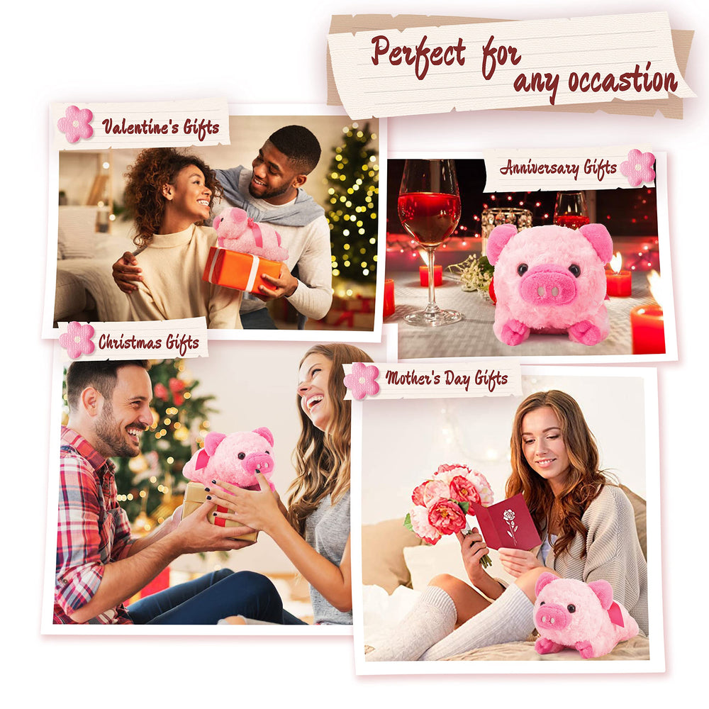 IKASA plush pig toy with bow, a sweet Valentine gift idea