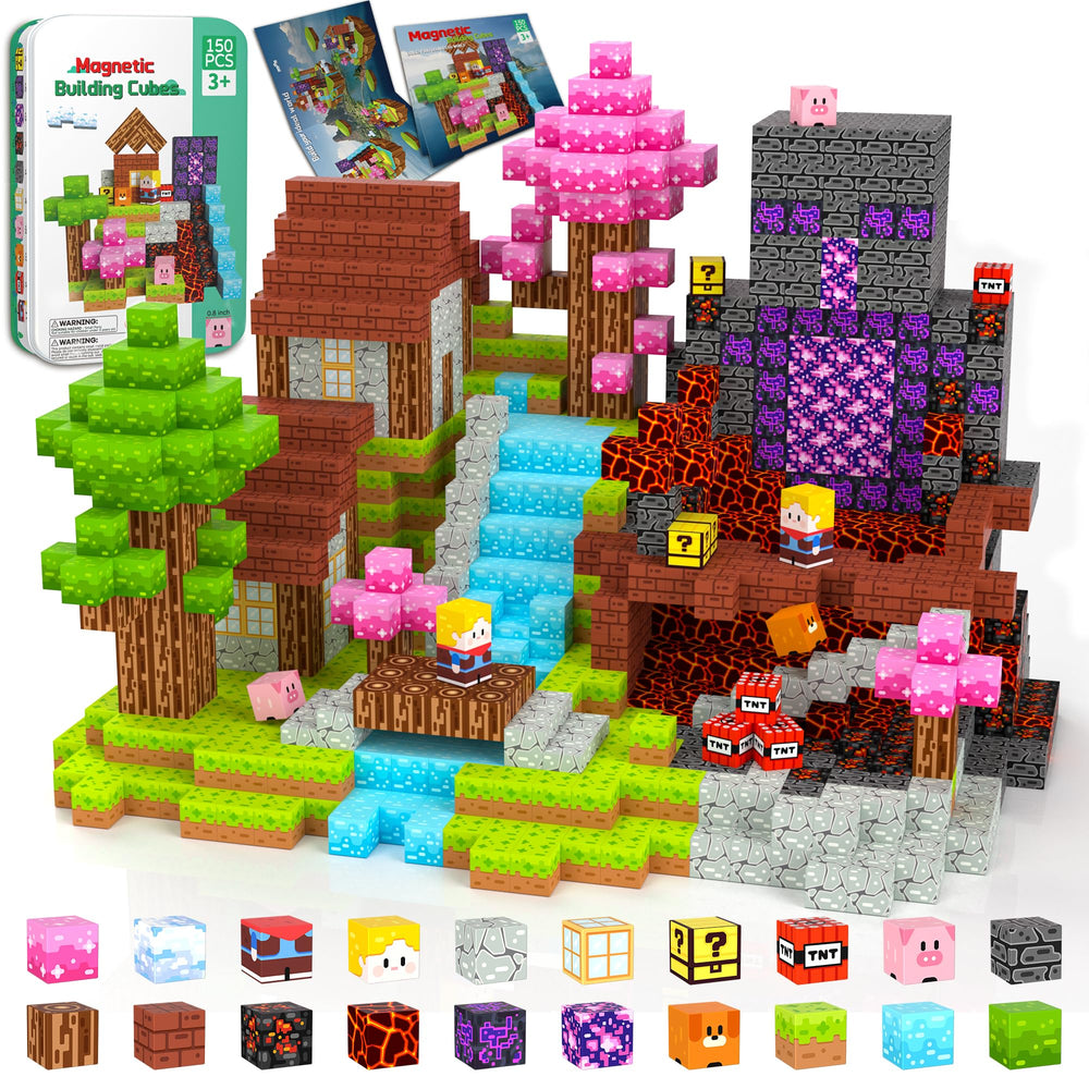 iLacven magnetic travel blocks in tin for mess-free on-the-go play