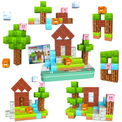 iLacven magnetic blocks travel tin box keeps kits organized for on-the-go play.