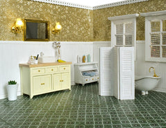 iLAND dollhouse flooring compatible with 1:12–1:6 scales for seamless fit.