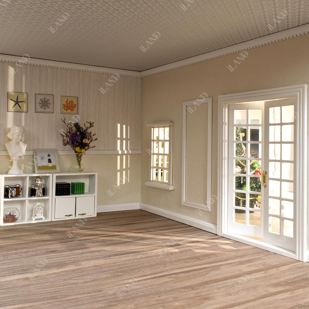 iland dollhouse flooring 17x11 inch two-piece set fits 1:12 scale