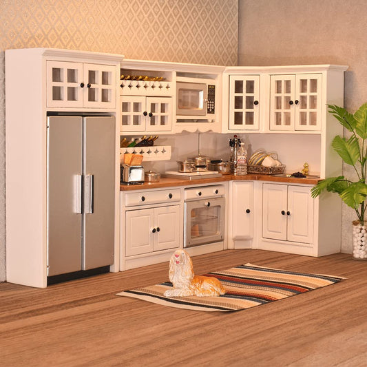 iLAND dollhouse kitchen 1/12-scale set for imaginative play and display
