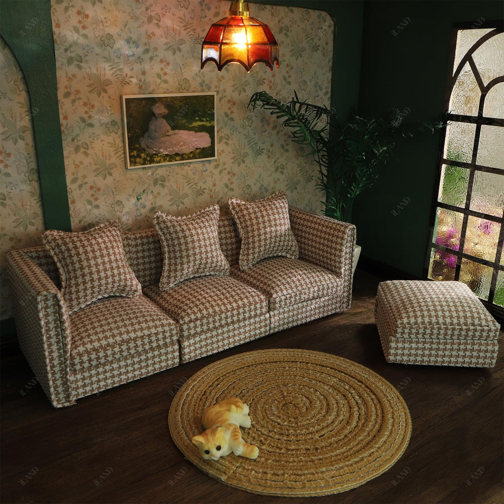 iLAND living room set arranged for versatile 1/12-scale layouts.