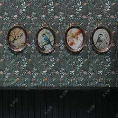 iland dollhouse frames with silver stickers enable quick, secure attachment to miniature walls.
