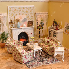 iLAND dollhouse rug fringes provide tidy ends for display.