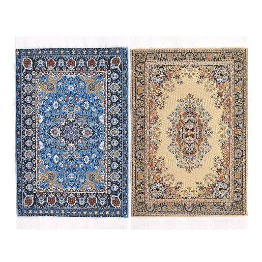 iland vintage 6x3.8 inch dollhouse rug enhances 1:12 rooms with authentic texture.