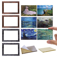 iland miniature dollhouse frames 4-pack offer classic prints to enrich tiny room decor.
