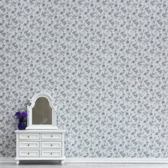 iLAND Originality Blue Rose wall covering enhances dollhouse interiors with elegant floral detail.