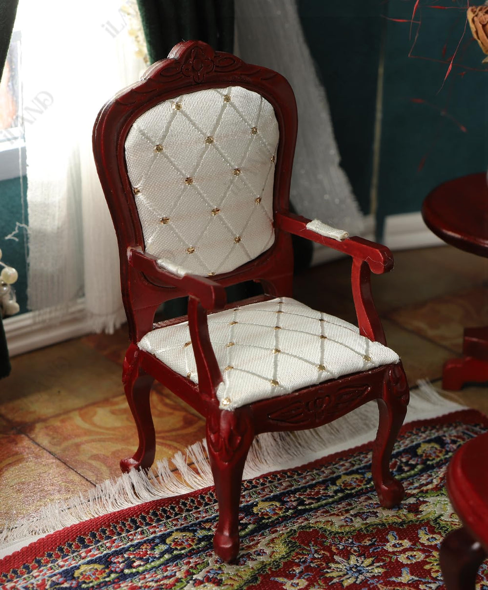 iland Victorian dollhouse woven carpet offers rich texture and warmth under miniature furnishings.