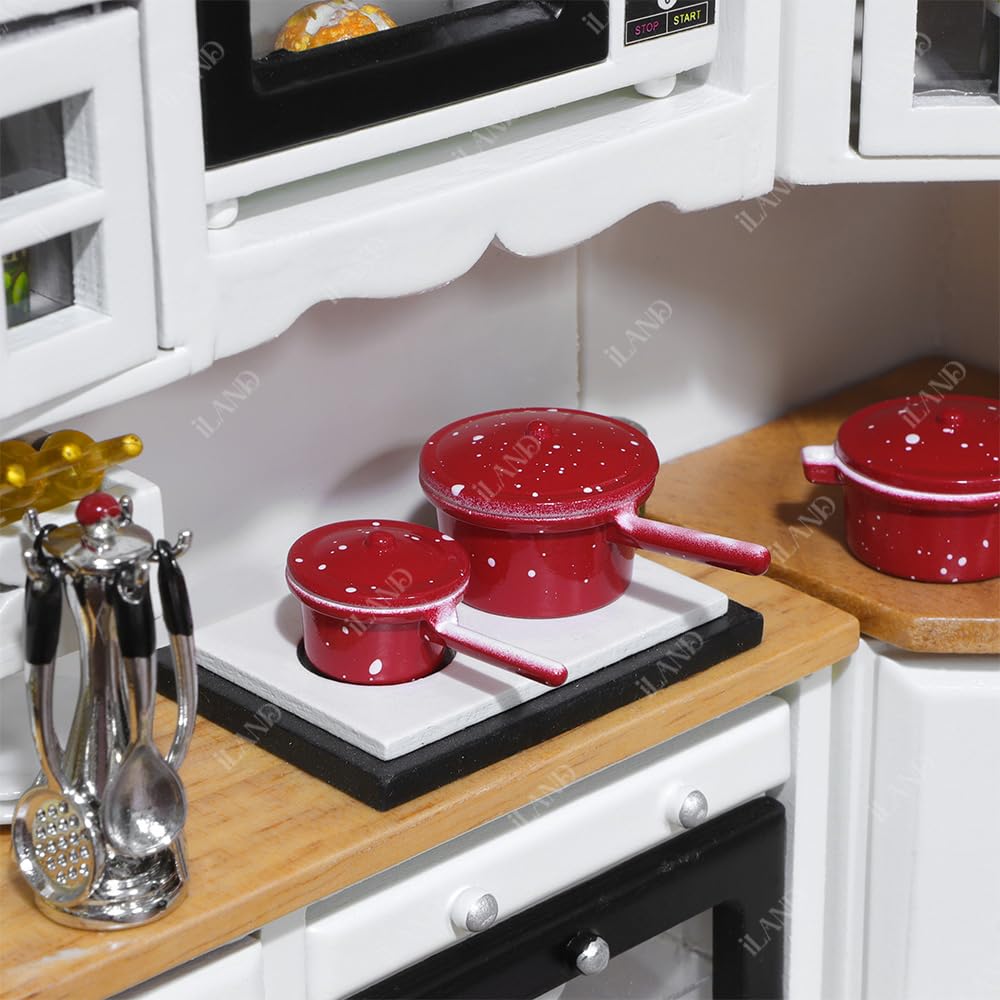 iland white speckled enamel dollhouse cookware adds authentic mini kitchen charm