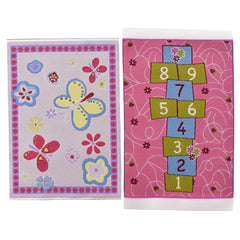 iLAND woven dollhouse rug 6x3.8 inches with colorful pattern for realistic living spaces.