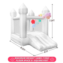 iLink-outer white bounce house with slide for safe indoor fun.