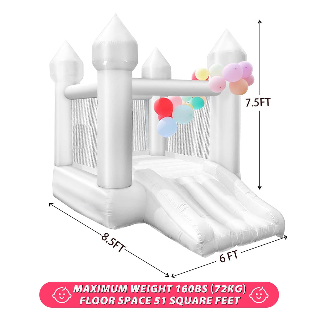 iLink-outer white bounce house children playing safely outdoors