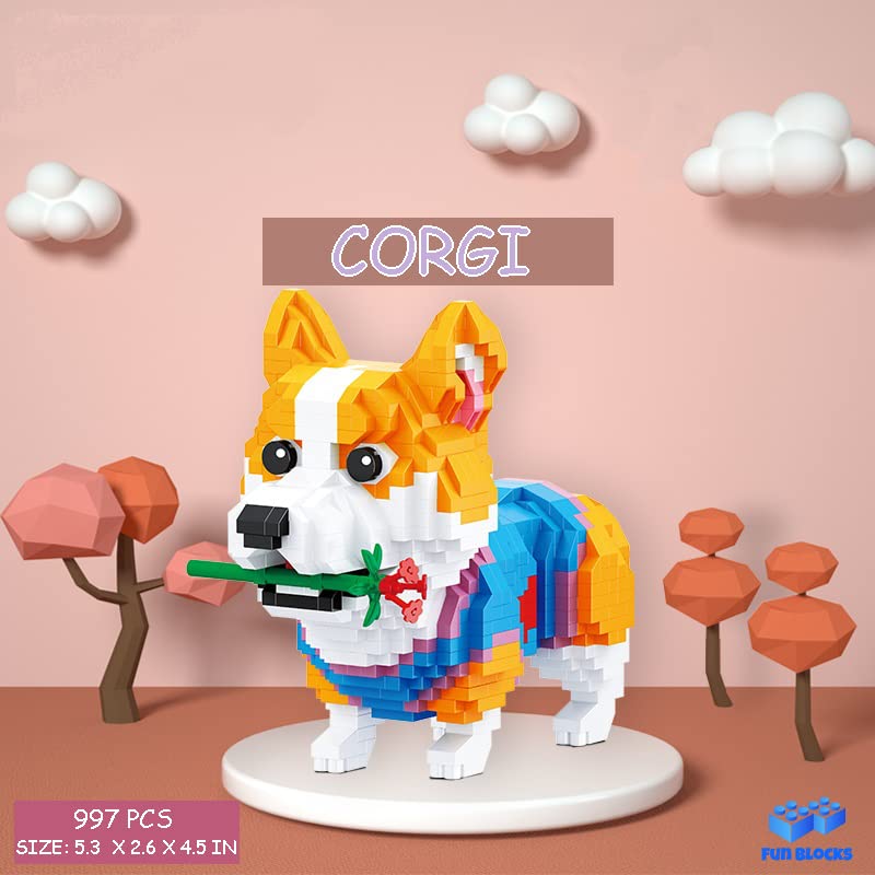 Illumely Corgi bricks close-up highlighting colorful pieces for DIY sessions.