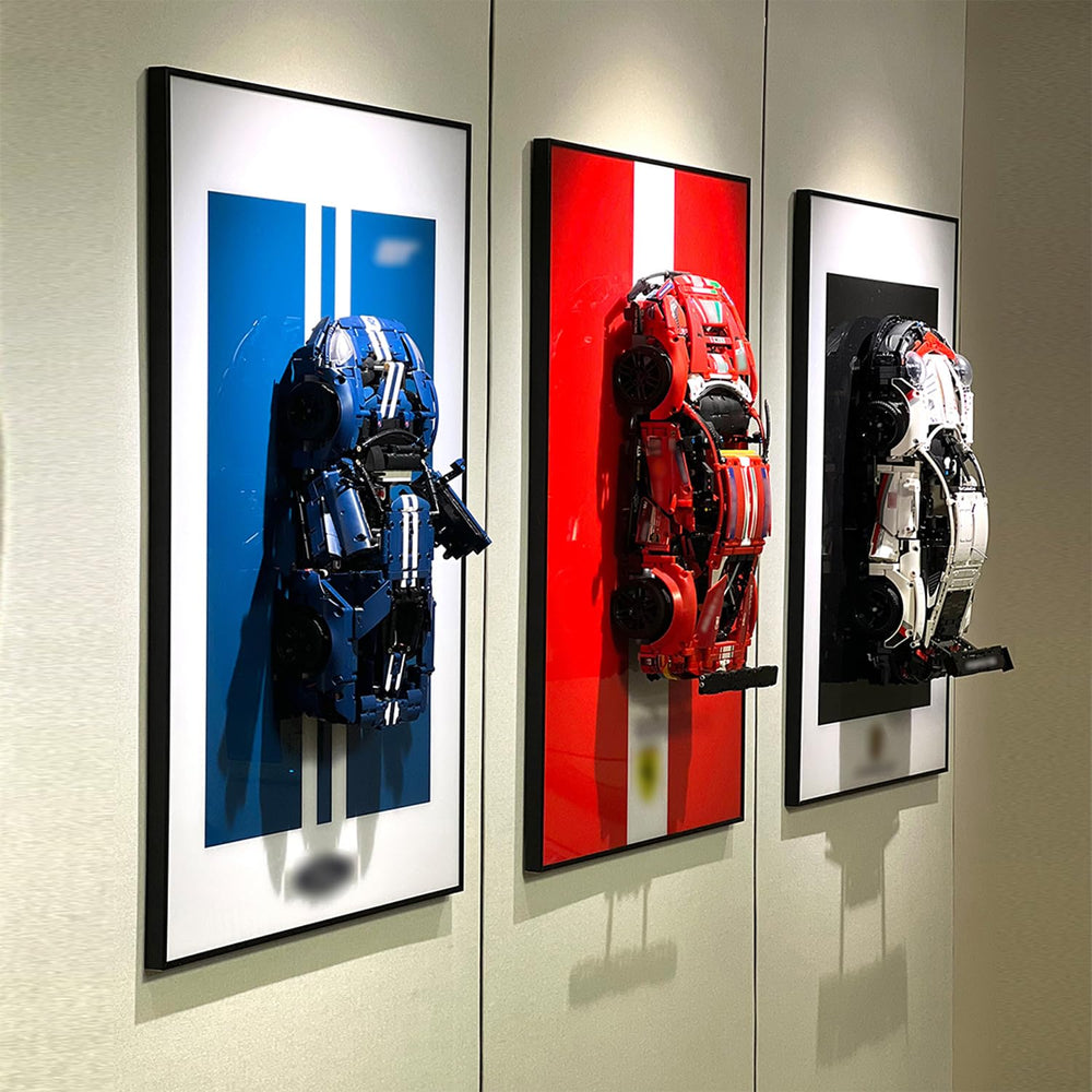 iLuane race car display on wallboard for home or office decor