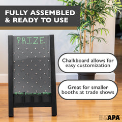 Ilyapa board chalk and eraser included for easy customization.