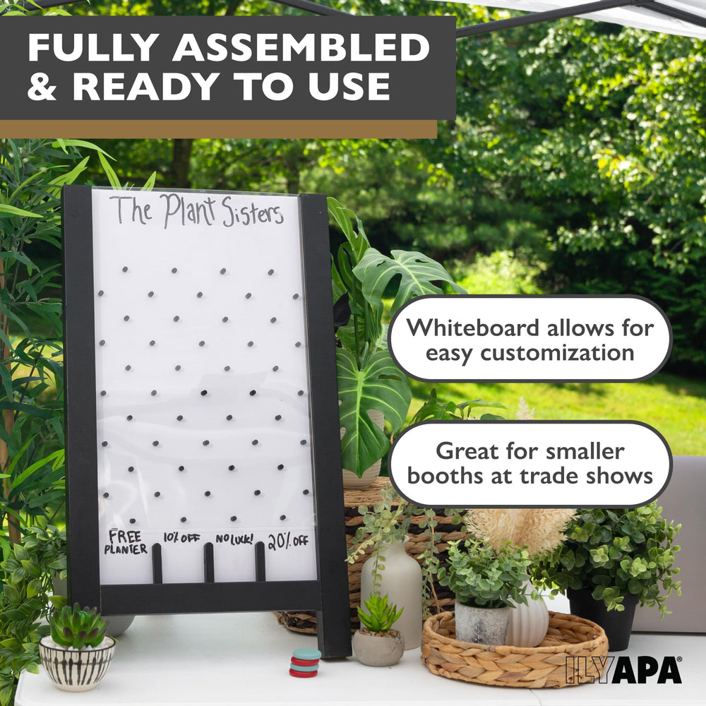 Wooden A-frame whiteboard from Ilyapa with eraser included for quick updates.