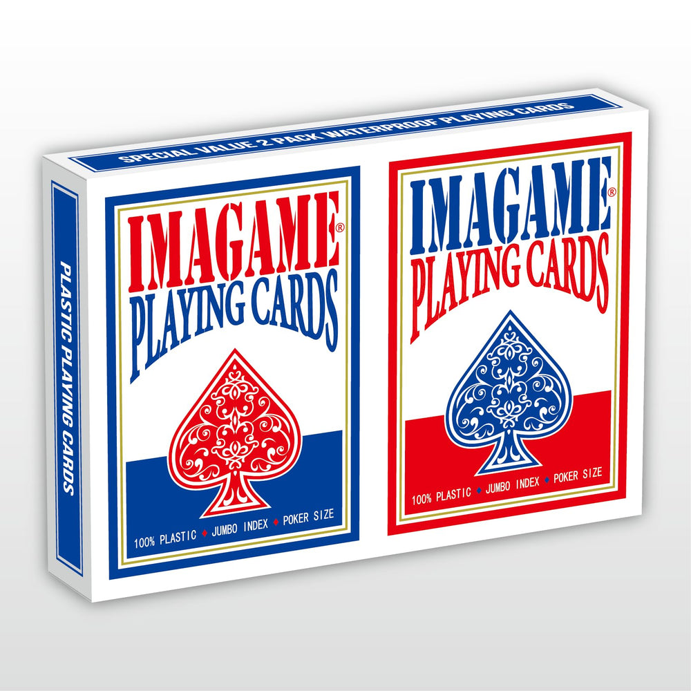 IMAGAME blue poker deck for Texas Hold'em with durable plastic cards.
