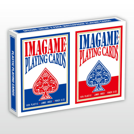 IMAGAME blue poker deck for Texas Hold'em with durable plastic cards.