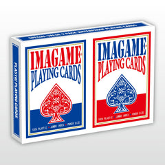 IMAGAME blue poker deck for Texas Hold'em with durable plastic cards.
