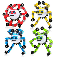 ASIOWELY 4pc transformable fidget spinners set for versatile play and focus.