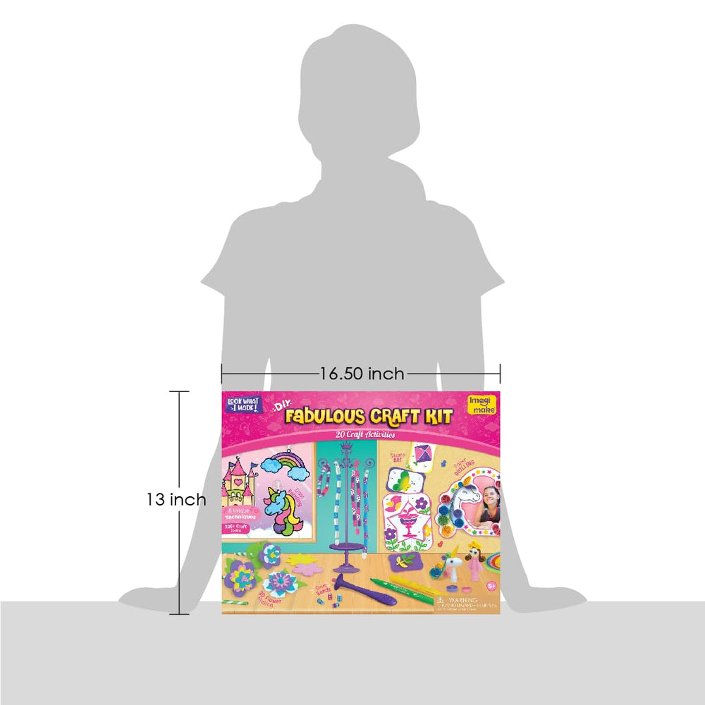 Imagimake Fabulous Craft Kit: printed canvases support ready-to-display artwork and pride in finished projects.