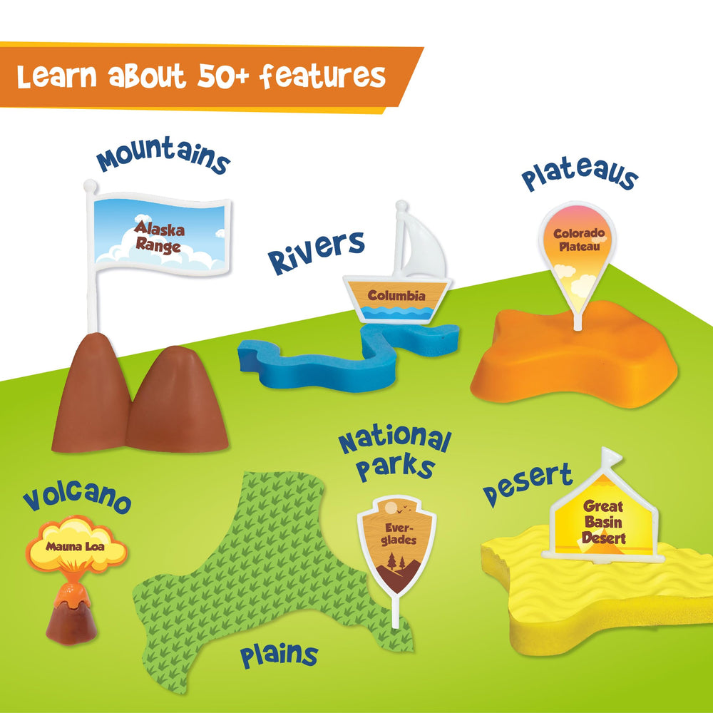 Imagimake Mapology USA Puzzle deserts pieces illustrate arid regions for geography exploration.