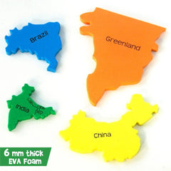 Imagimake Mapology World Map Puzzle uses 6 mm EVA foam for safe, durable play.