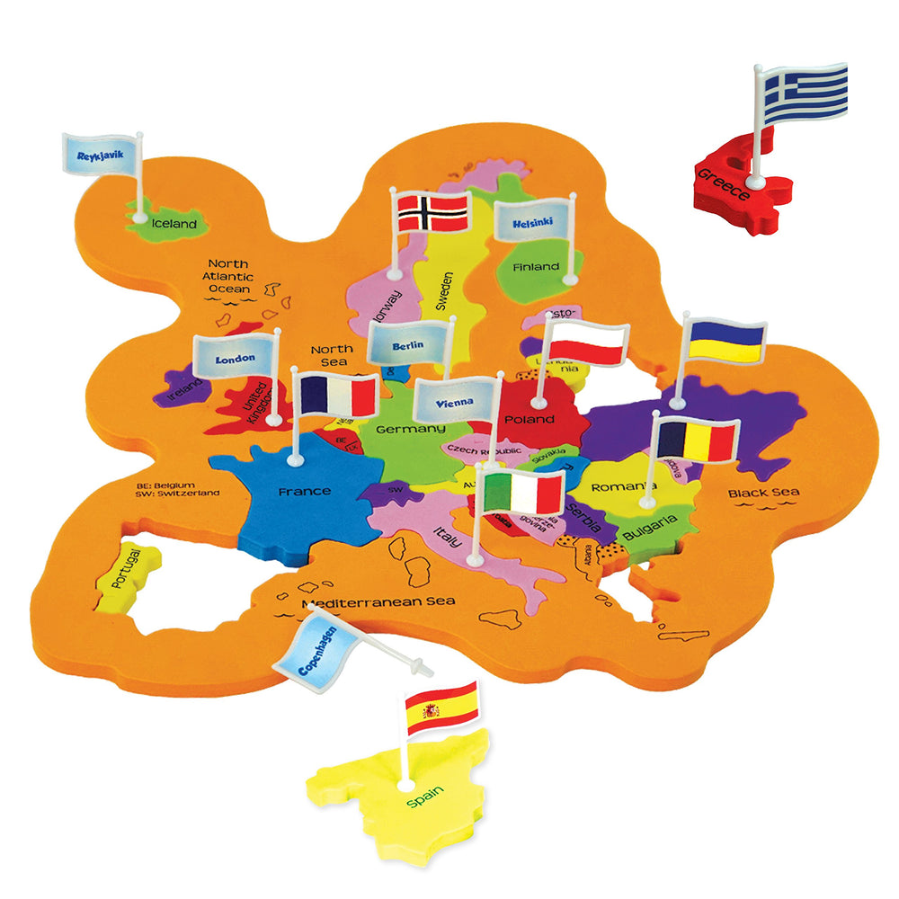 Imagimake Mapology World Map Puzzle assembly activity boosts fine motor skills and focus.
