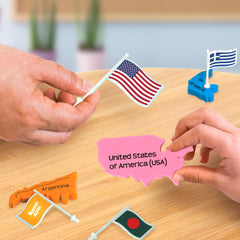 Imagimake Mapology World Map Puzzle stickers teach flags with engaging, interactive learning.