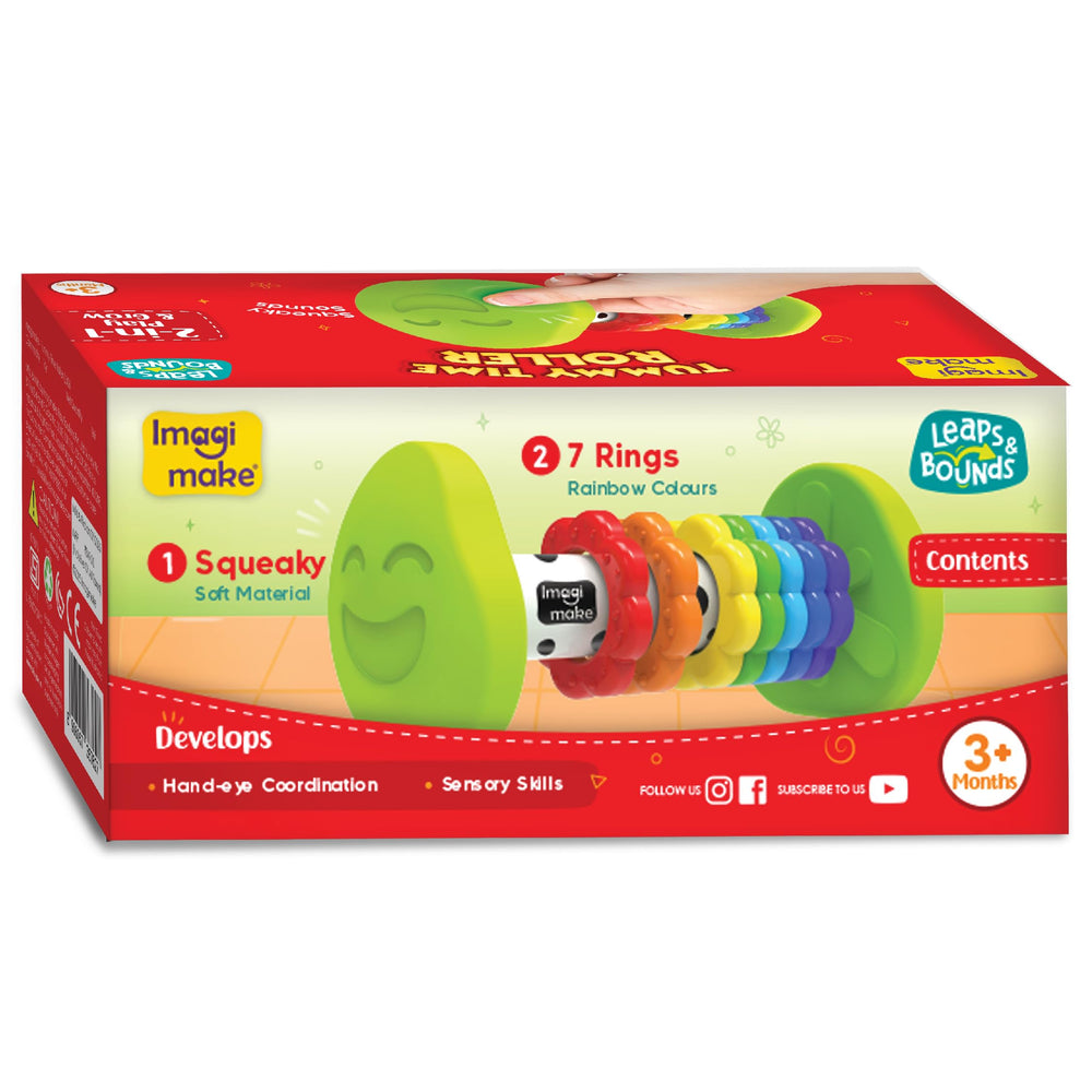 Imagimake Tummy Time Roller ideal early gift for 3+ months with non-toxic materials.