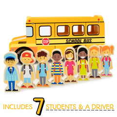 Imagination Generation Back to School Bus eight figures enable interactive play