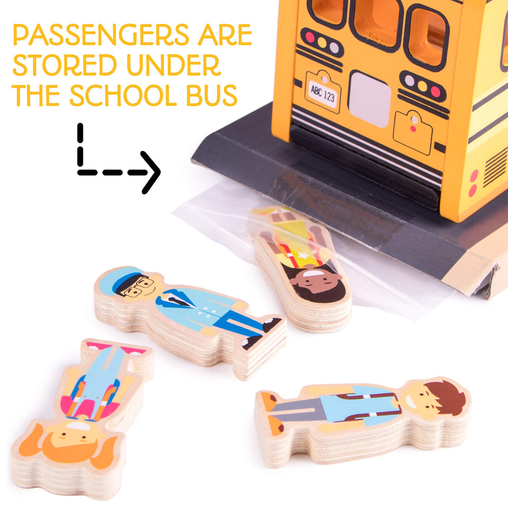 Imagination Generation Back to School Bus push-pull action invites active play