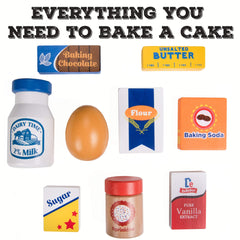 Imagination Generation Baker's Mart butter vanilla egg milk flour set—complete pretend pantry.