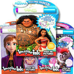 Imagine Ink Moana coloring book cover with magic ink for mess-free art