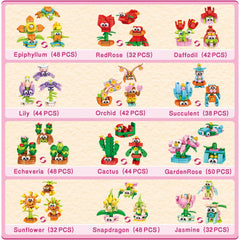 IMCUAMK flower blocks showing a variety of blossoms for creative builds